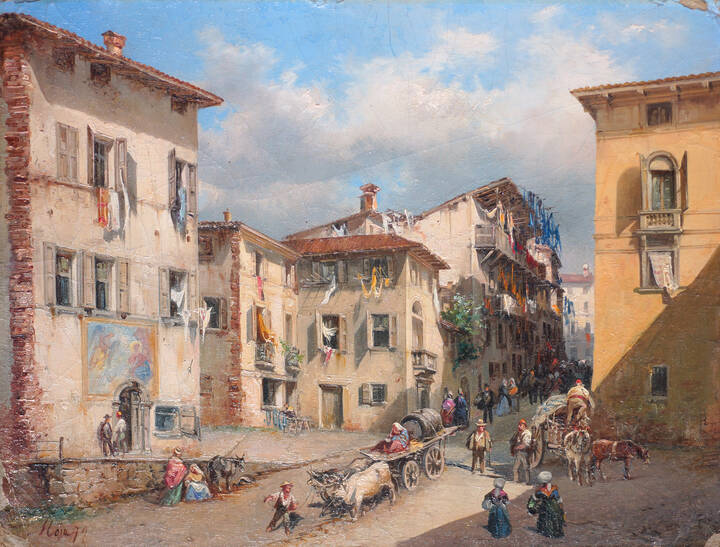 FEDERICO MOJA - 'Piazza di Bassano' 1879