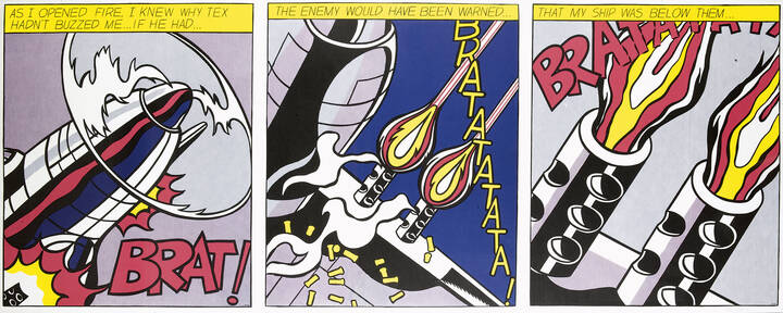 ROY LICHTENSTEIN - Trittico 'As I opened fire' 1966