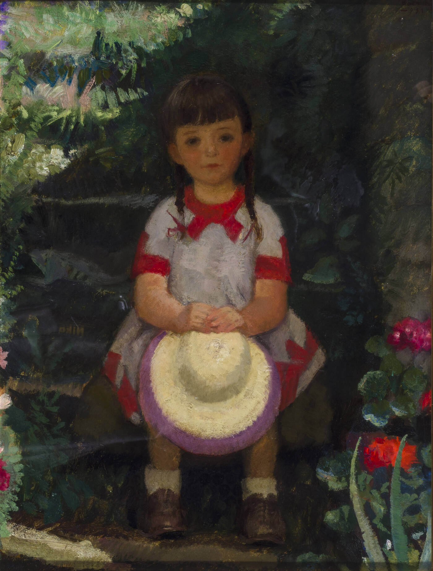 GIULIO BOETTO - 'Bambina in giardino' 1931