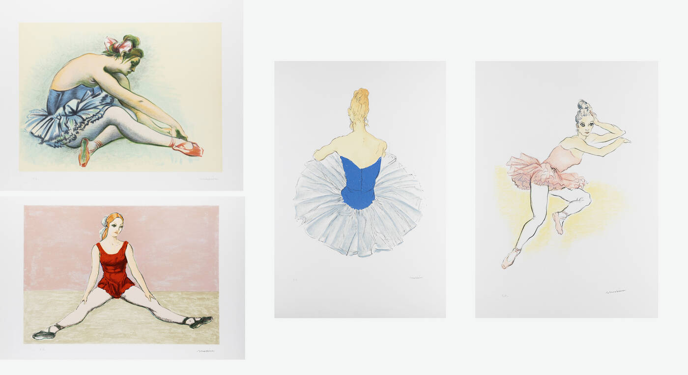 FRANCESCO MESSINA - Cartella di quattro litografie 'Danseuses' 1986 FRANCESCO MESSINA - Cartella di quattro litografie 'Danseuses' 1986