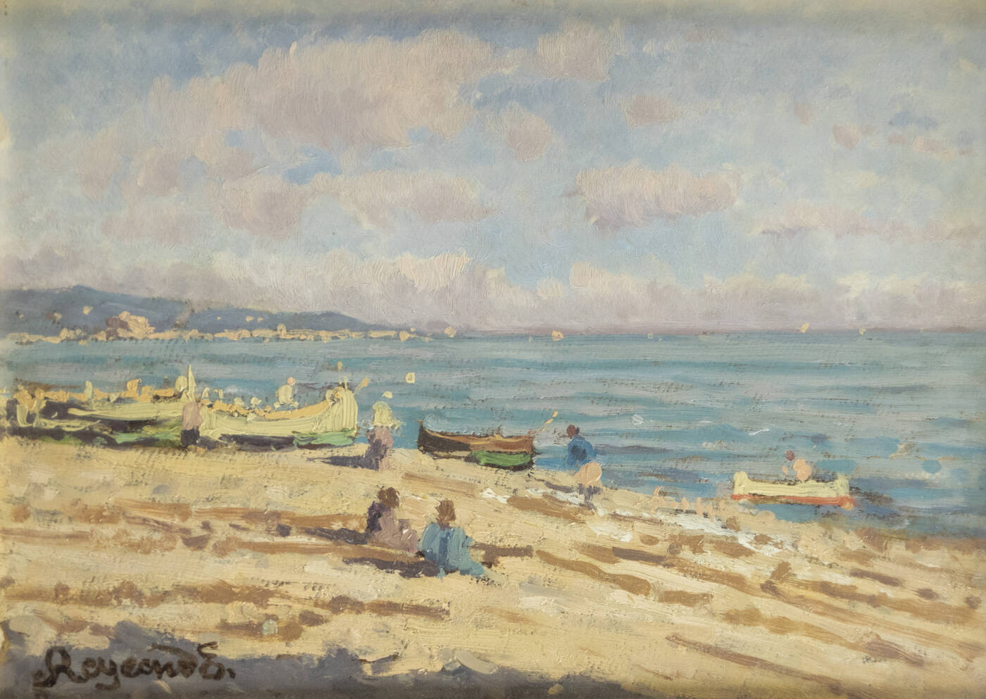 ENRICO REYCEND - 'Sulla spiaggia di Noli' 1917